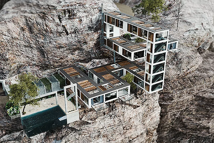 Otra vista de la Mountain House proyectada por Milad Eshtiyaghi.